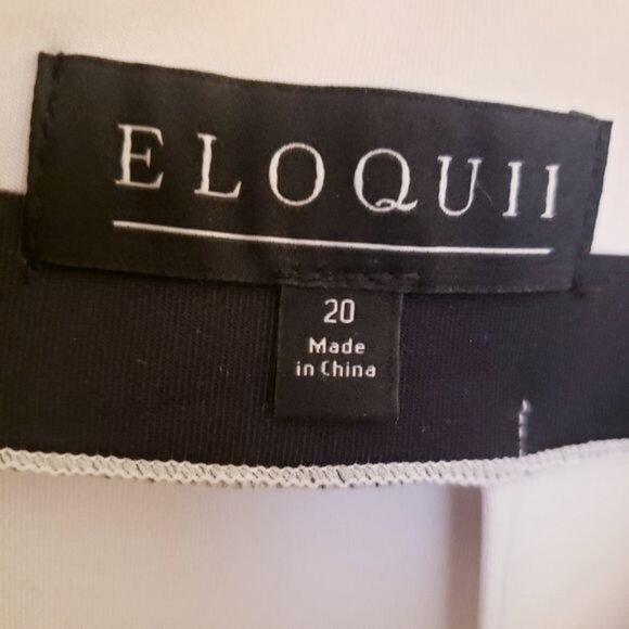 Eloquii Striped Peplum Hem Black and White Knee Length Skirt Size 20 EUC - Picture 8 of 9